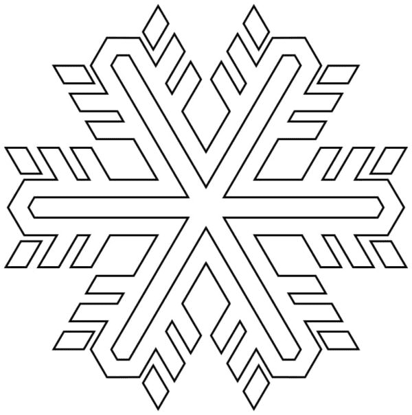Six-rayed Snowflake Coloring Page
