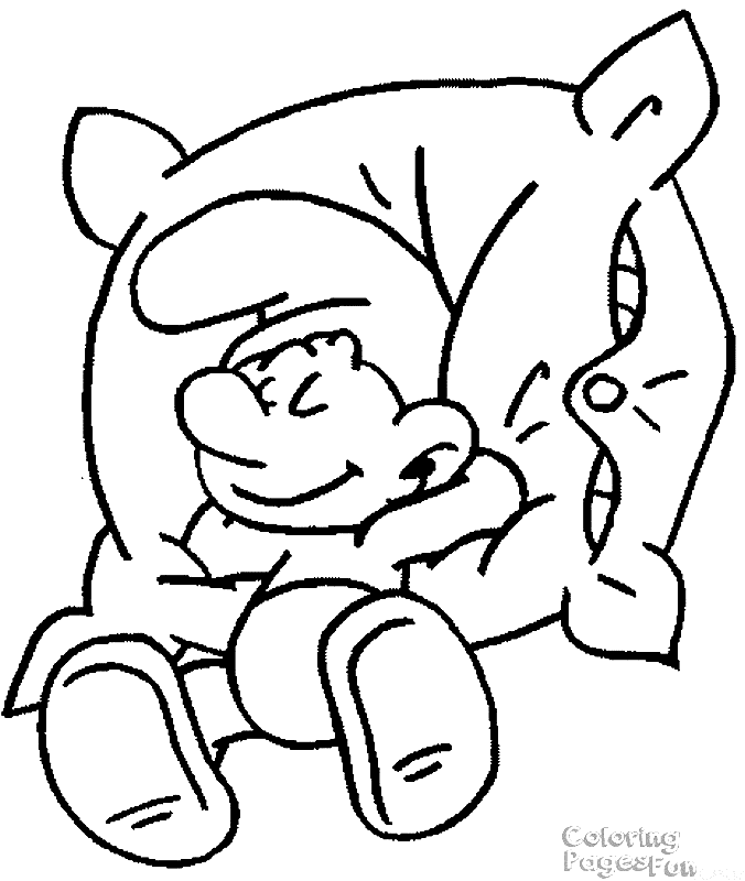 Sleeping Smurf Coloring Pages