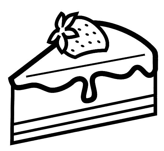 Кусочек торта с клубникой из торта