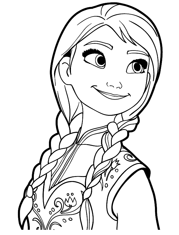 Smiling Anna Coloring Page