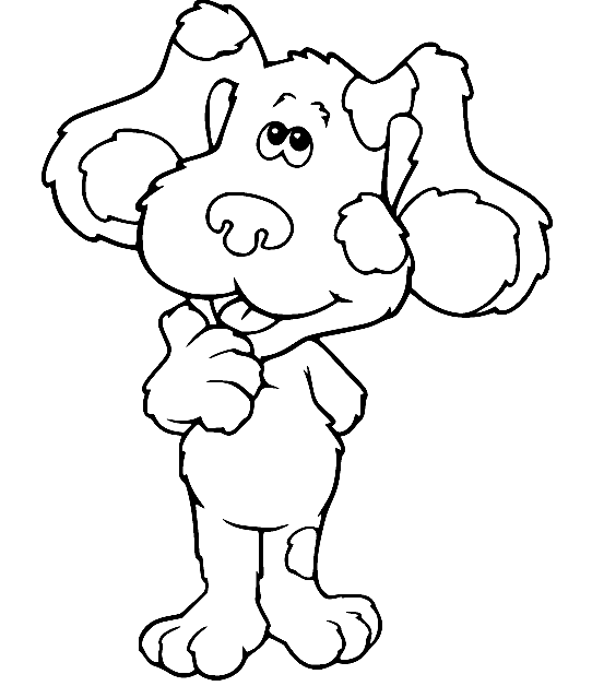Smiling Blue Walking Coloring Pages