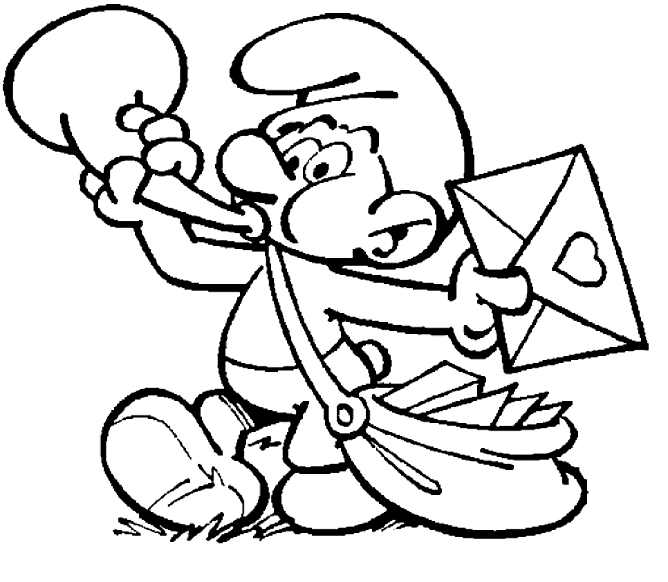 Smurf Postman Coloring Page
