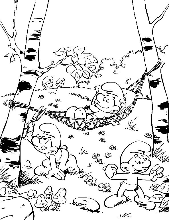 Smurf in het bos van Smurfen