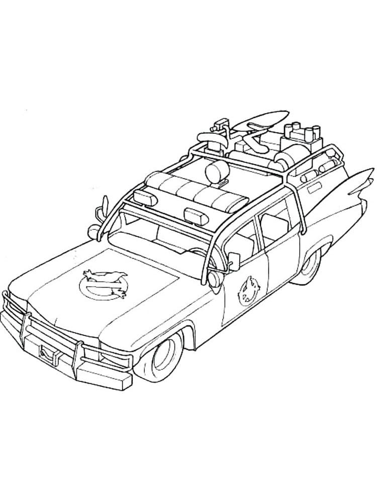 Speedy Car For Catching Spirits Coloring Page