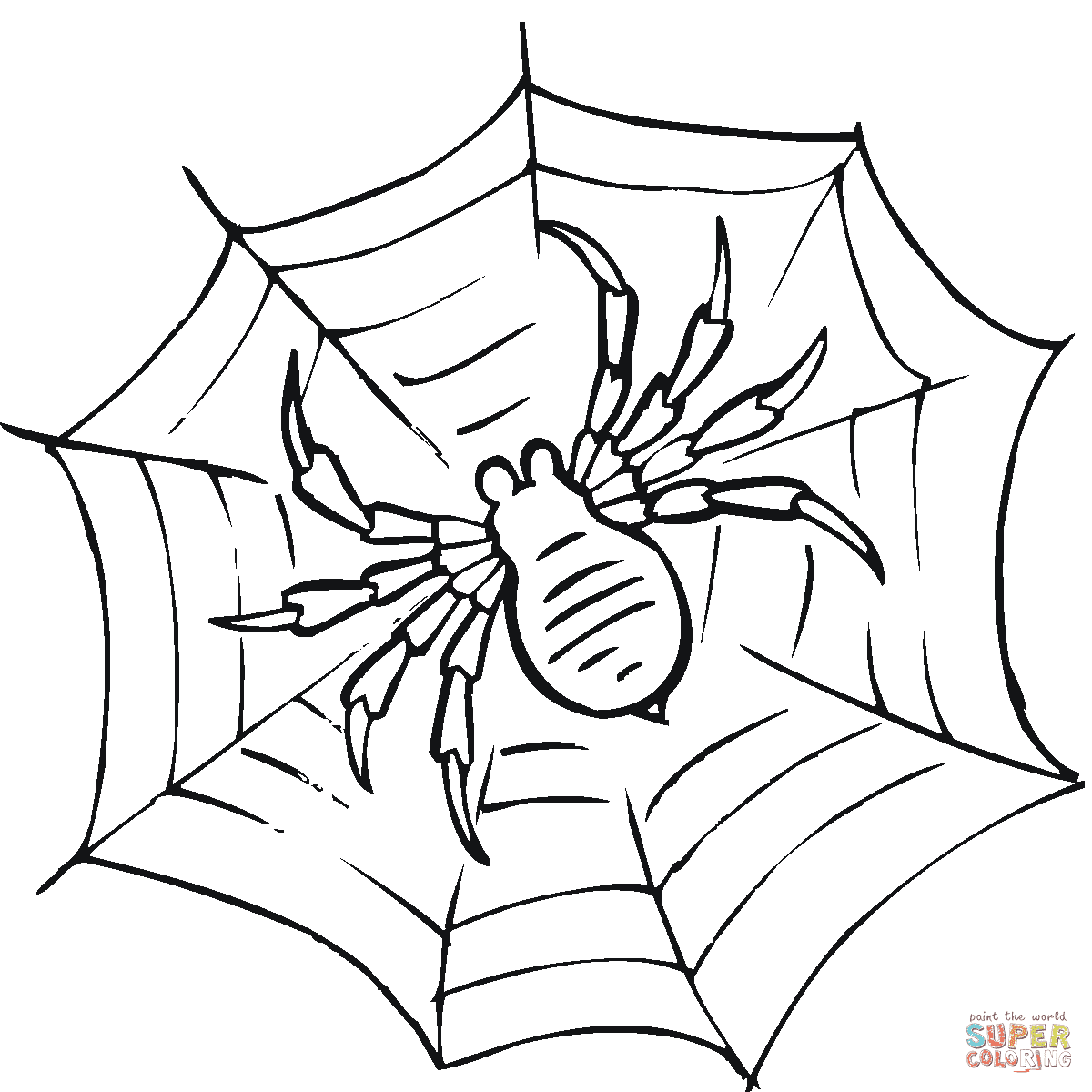 Spider on a Web Coloring Pages