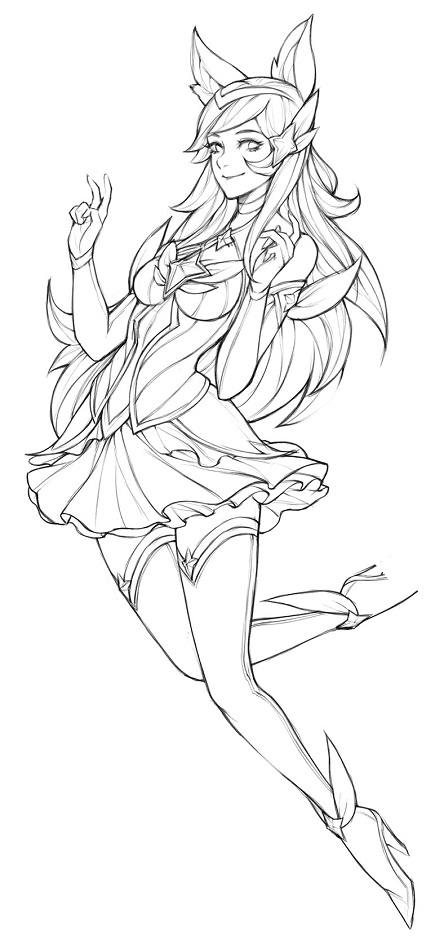 Star Guardian Ahri Coloring Page
