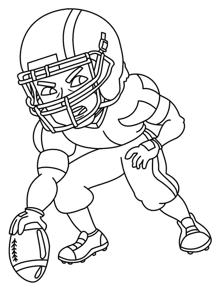 Strong Football Player Coloring Page