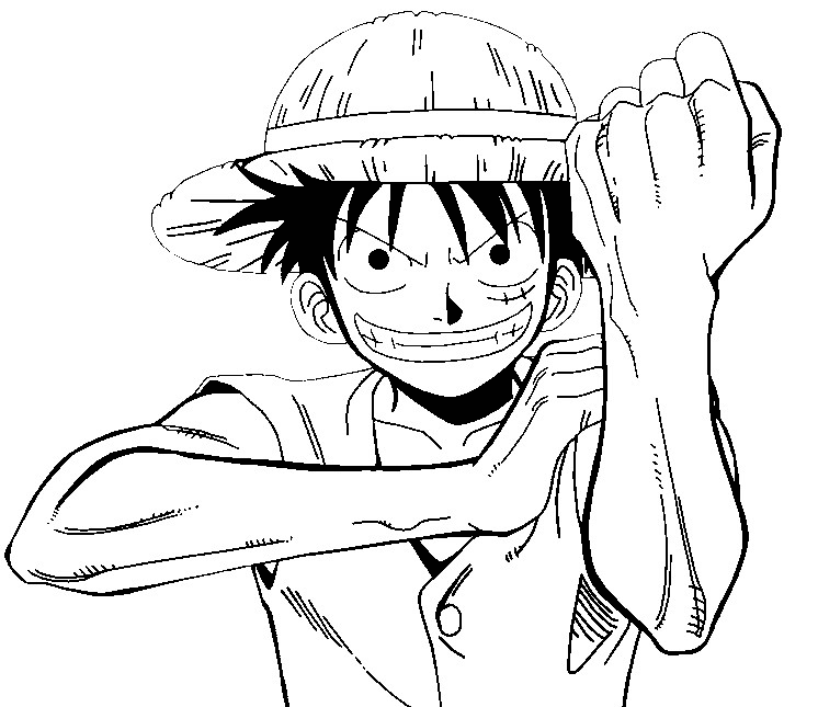 Strong Luffy Coloring Page
