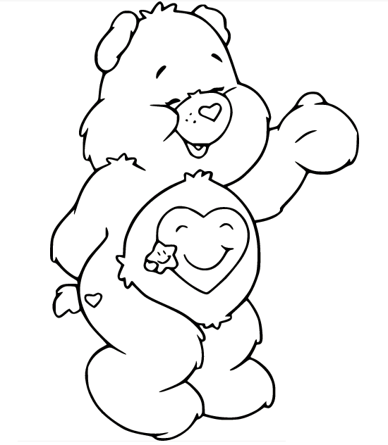 Take Care Bear Smiling Coloring Page