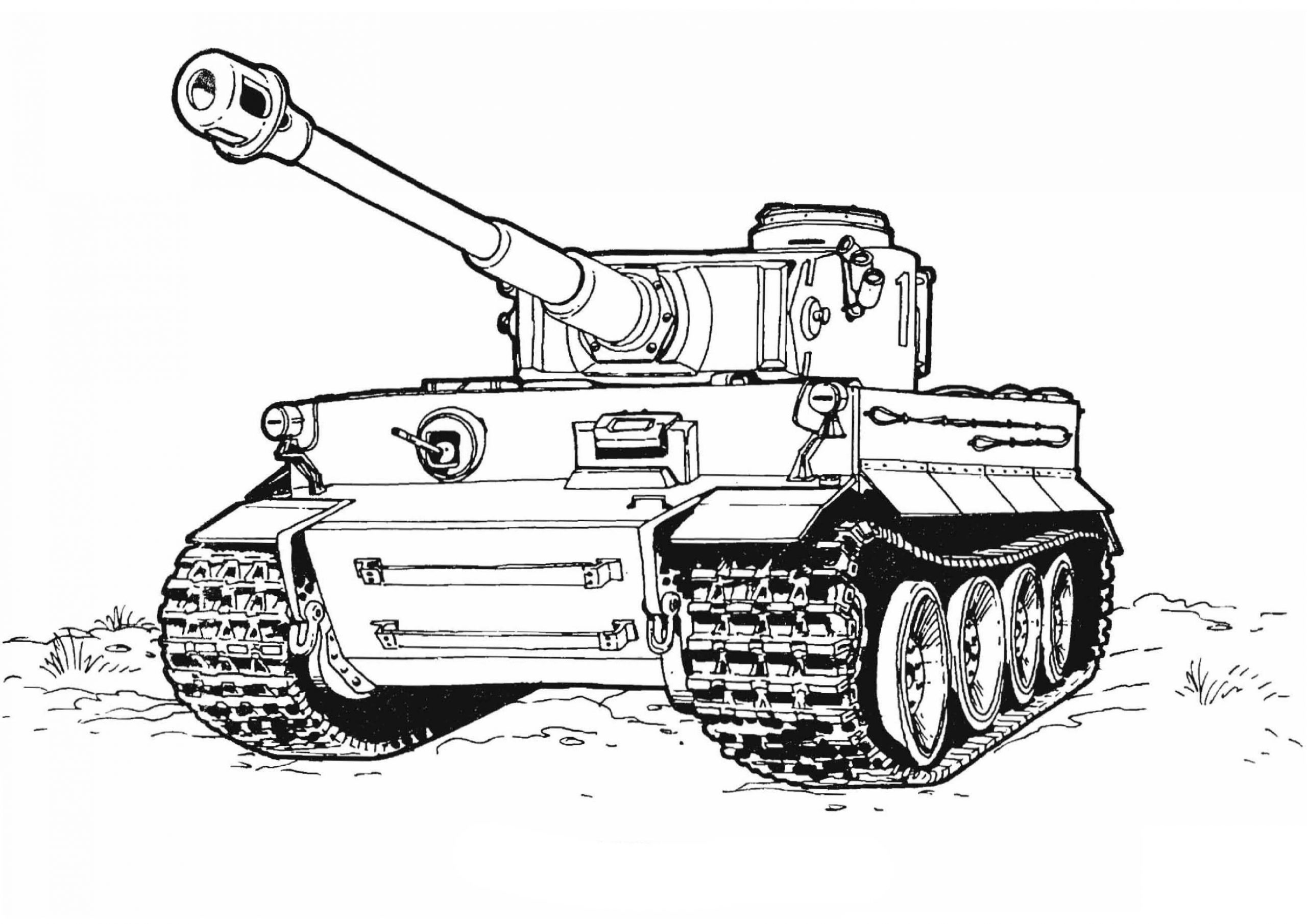 Nouvelle page de coloriage Tank Tiger