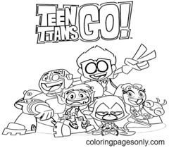 Desenho de Ravena dos Teen Titans Go para colorir