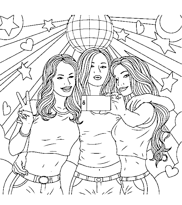 Desenho e Imagem BFF Trio para Colorir e Imprimir Grátis para Adultos e  Crianças (Meninas e Meninos) 