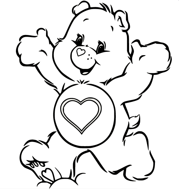Tenderheart Bear Running Coloring Pages