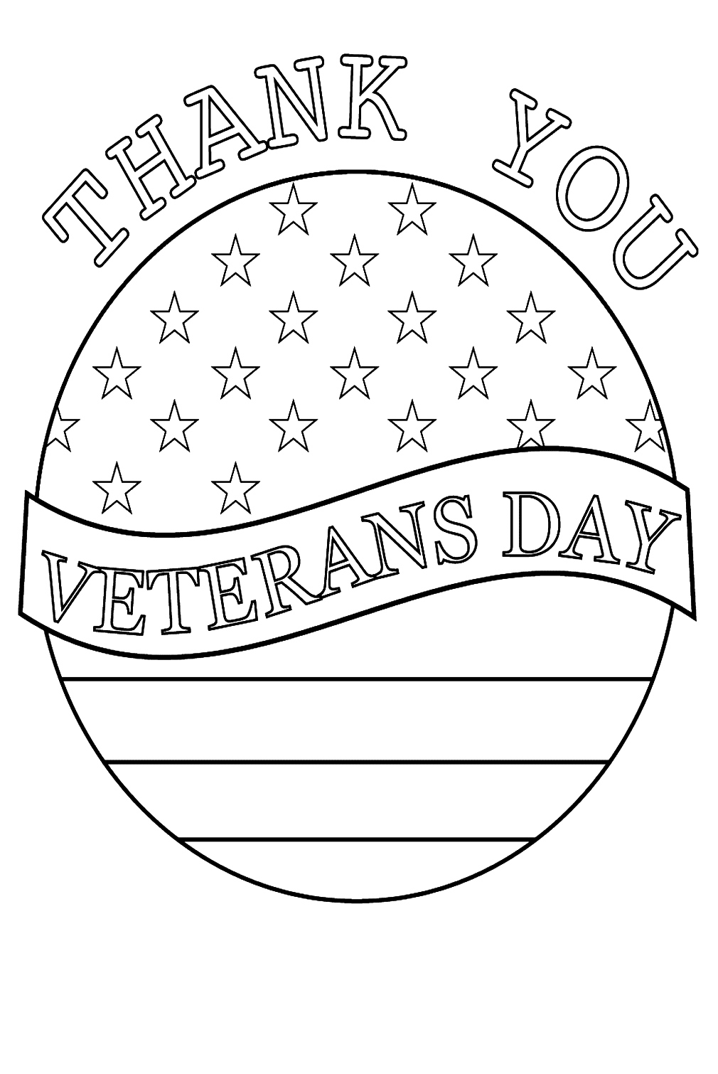 Thanking our Veterans Coloring Page