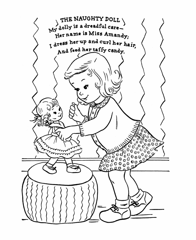 The Naghty Doll Coloring Page