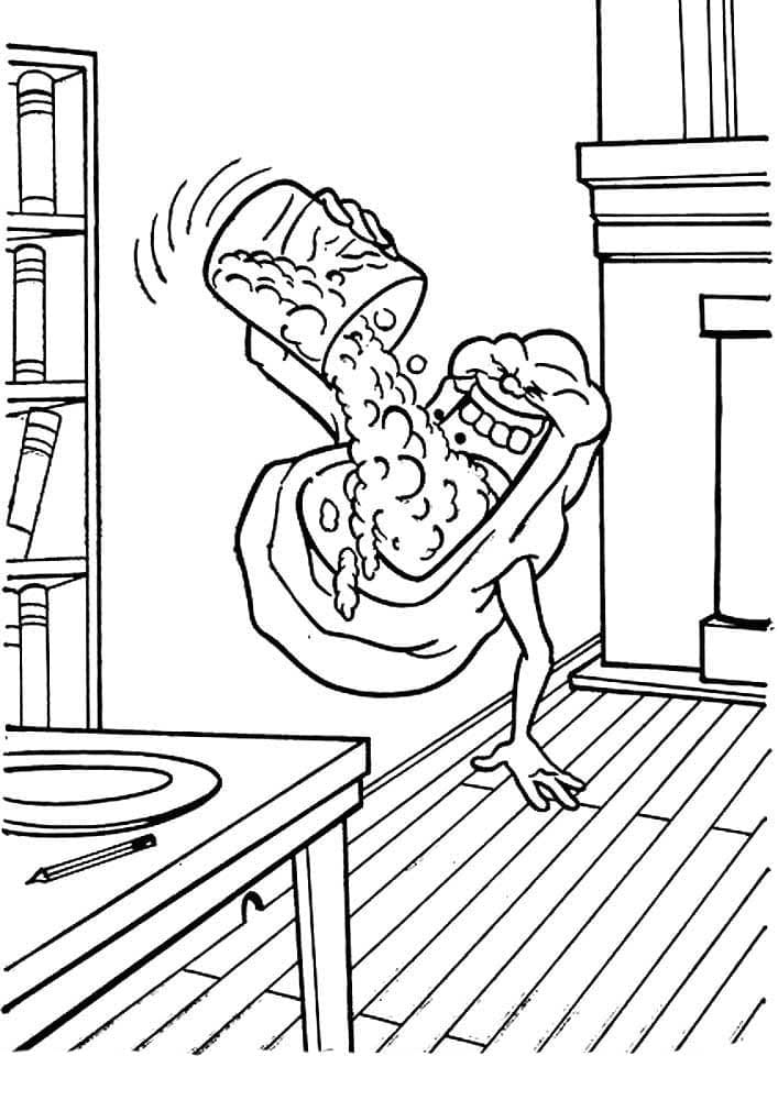 Eternally Hungry Slimer Eats Another Portion Coloring Pages