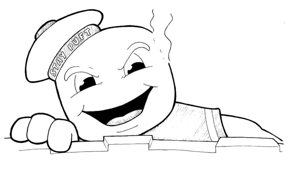 The Evil Marshmallow Man Conceived Evil Coloring Page
