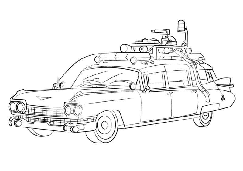 The Famous Ghostbusters Car Coloring Page