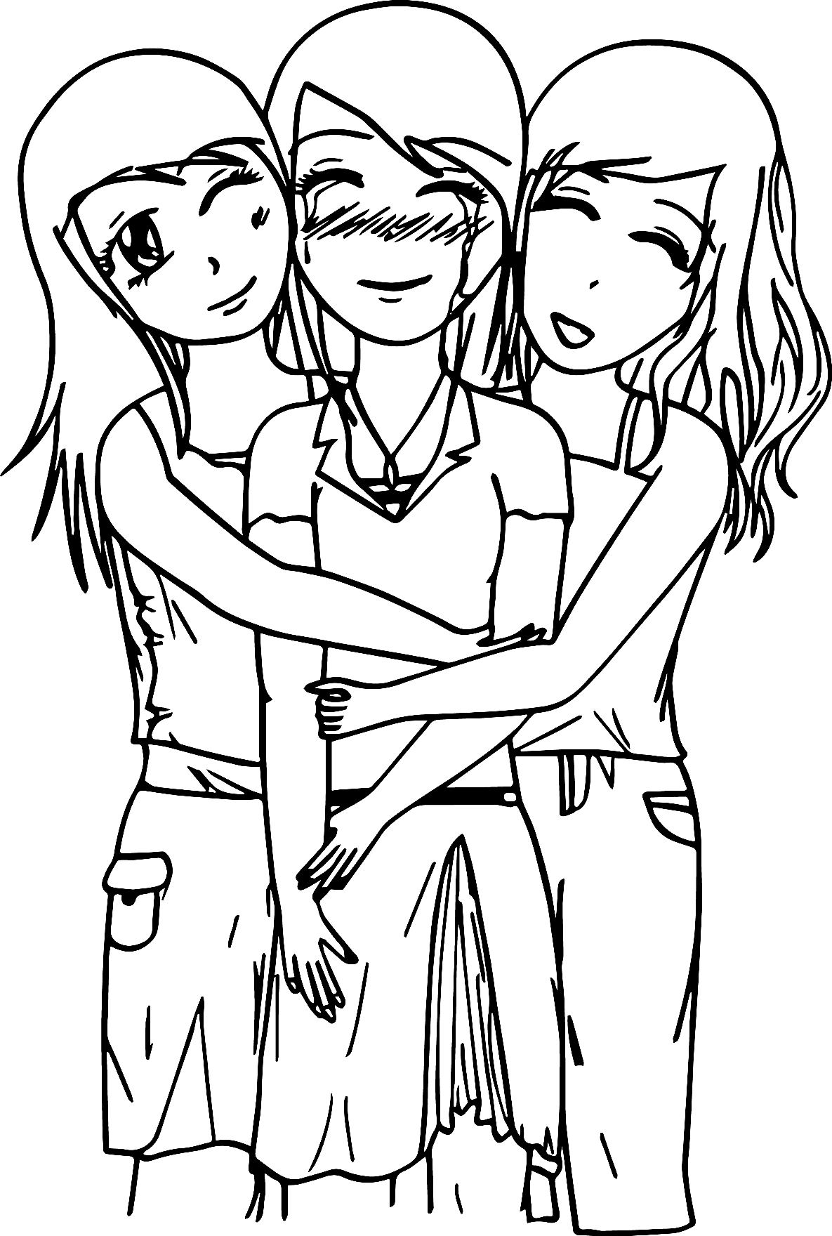 Desenho e Imagem BFF Engraçado para Colorir e Imprimir Grátis para Adultos  e Crianças 