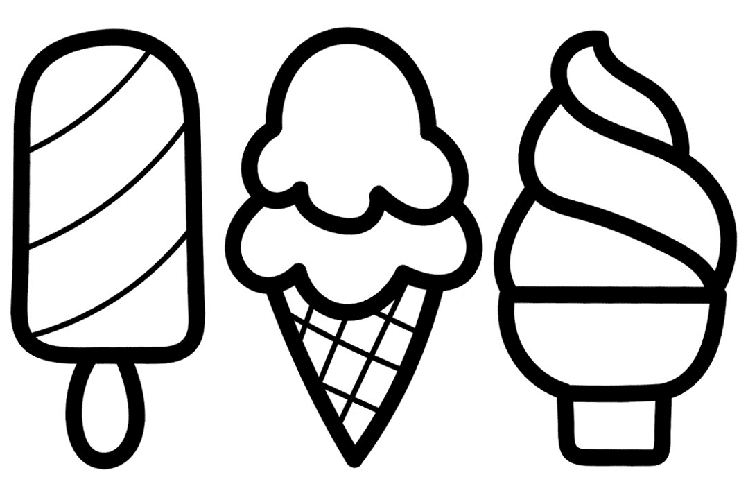 Tres helados de helado.