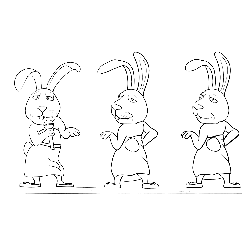 《唱歌》中的三只兔子