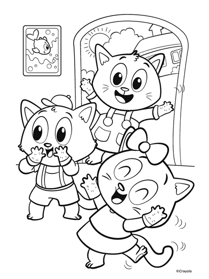 Three little Kittens – Nursery Rhymes Coloring Page