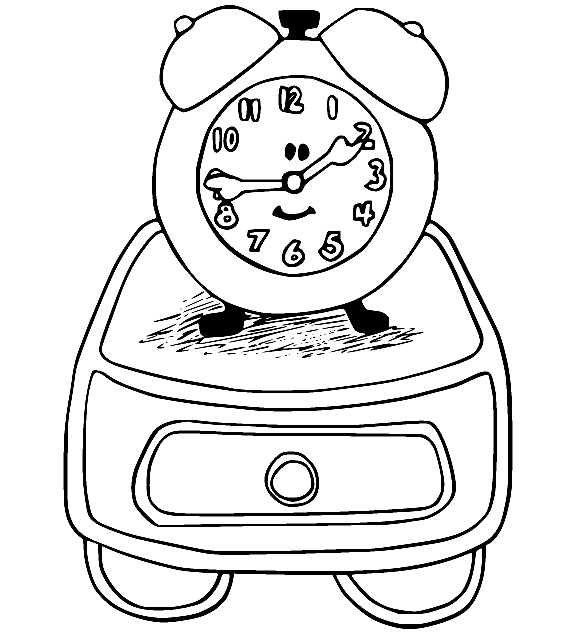 Tickety Tock on the Sidetable Drawer Coloring Page