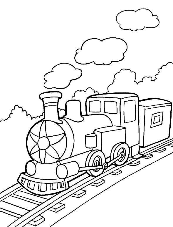 Train For Kids Free Printable Coloring Page