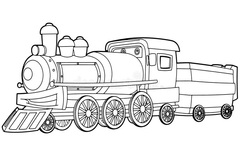 Train for Children Coloring Page