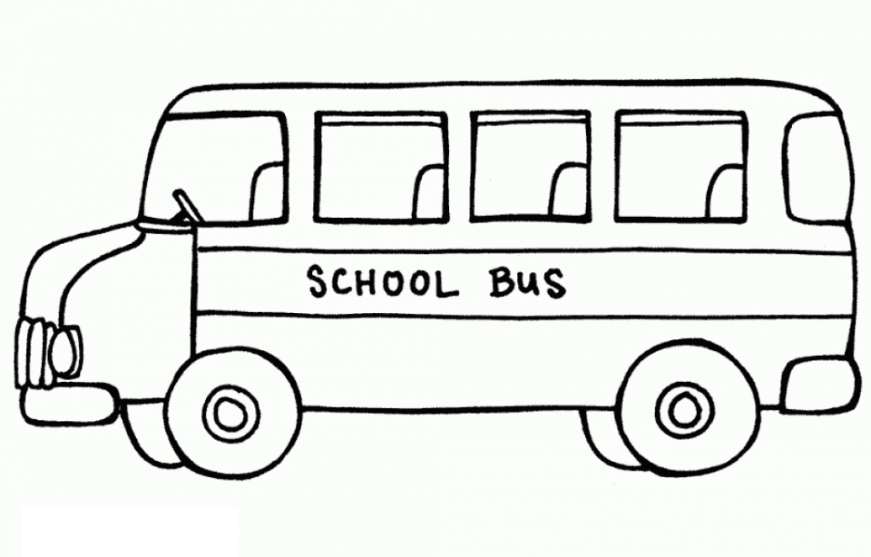 Transportation School Bus Coloring Page