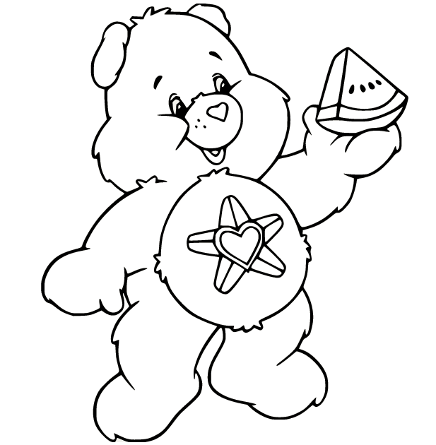 Dibujo para colorear oso de corazón