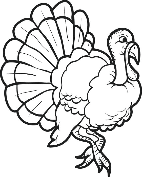 Desenho de Turquia em novembro para colorir