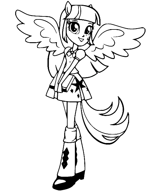 Twilight Sparkle from Equestria Girls Coloring Page