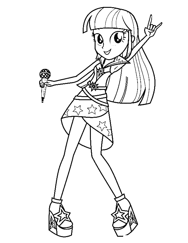 Twilight Sparkle with purple hair Coloring Page