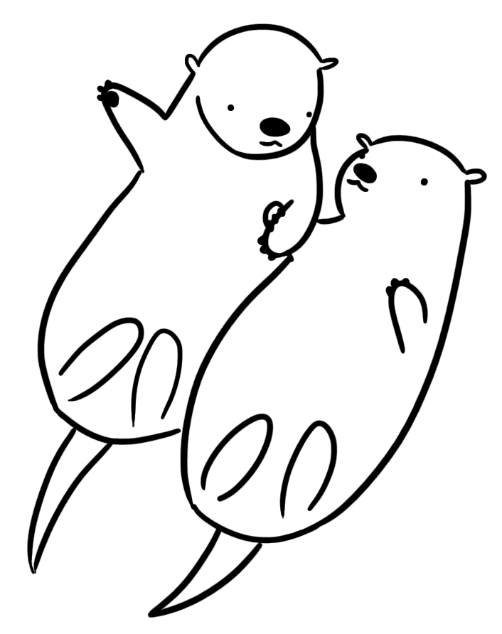 Two Otters Coloring Page