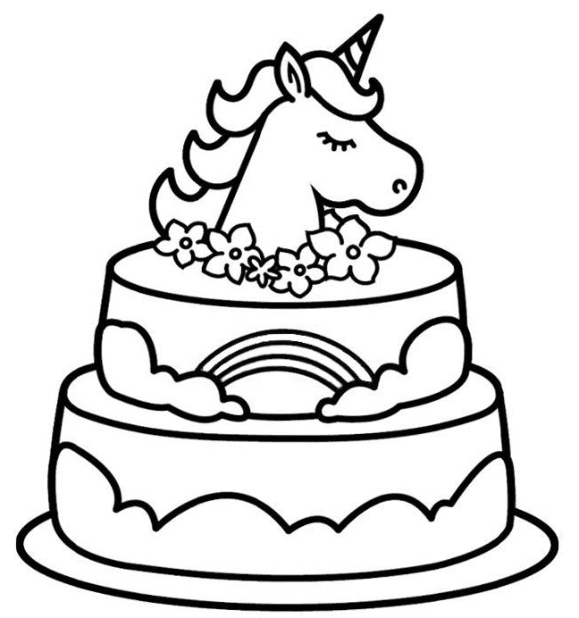 Unicorn Cake Print - Etsy