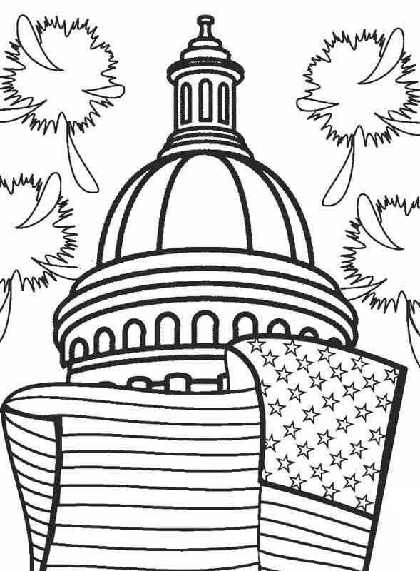 United States Capitol Building Coloring Page