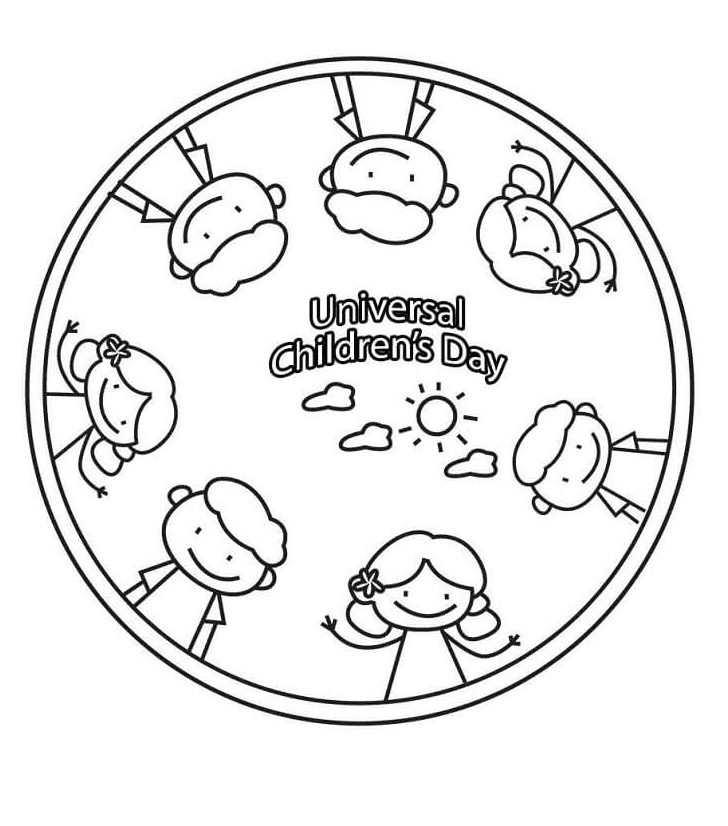 Universal Children’s Day Free Coloring Page