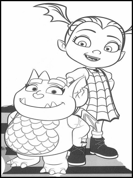 Vampirina With Her Friend Gregoria Coloring Page