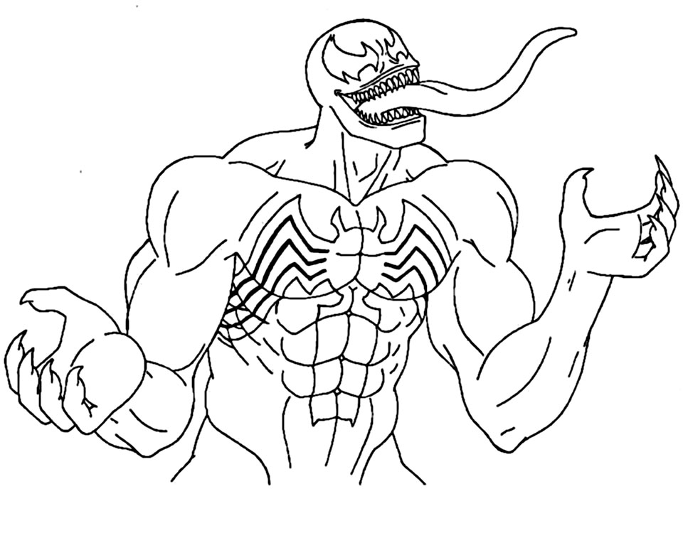 Venom is Smiling Coloring Page