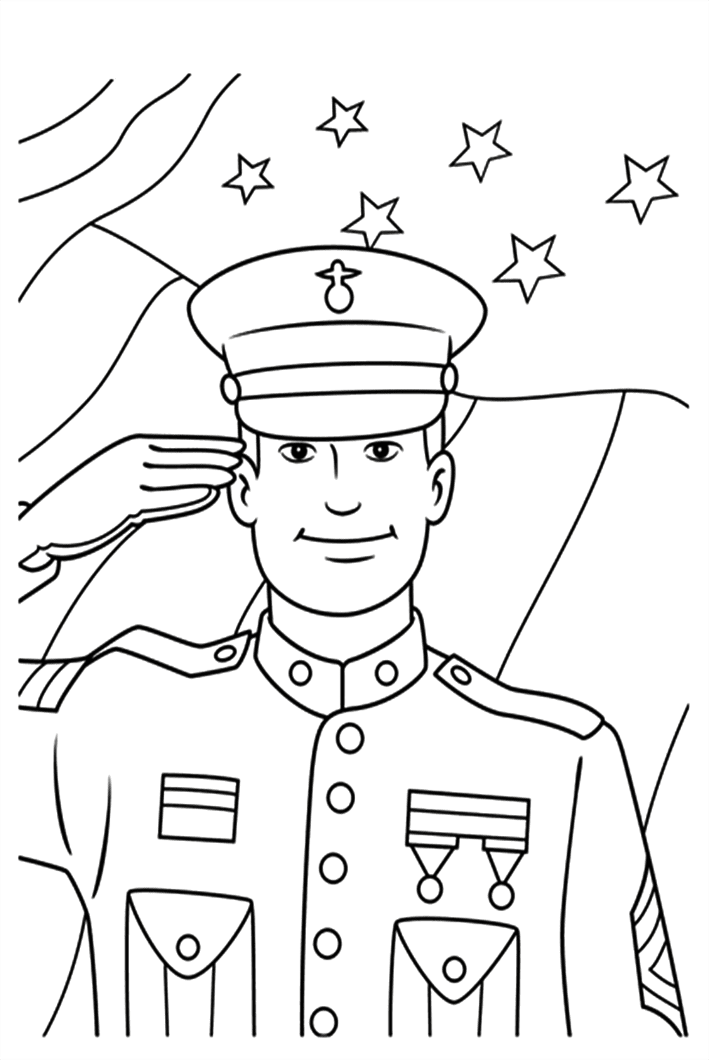 Veterans Day Marine Coloring Page