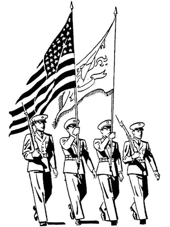 Veterans Day Parade Coloring Page