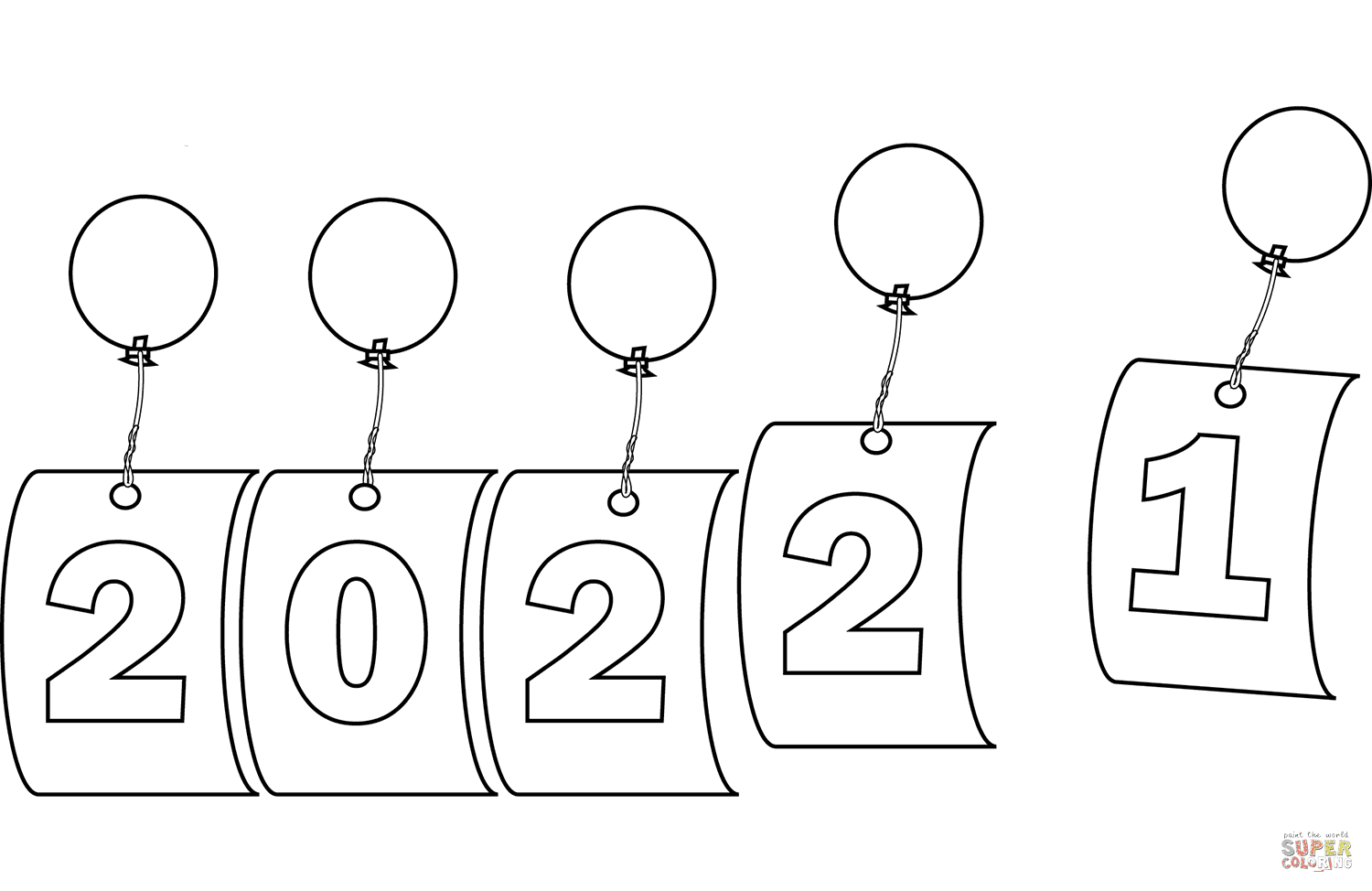 Welcome 2022 Goodbye 2021 Coloring Pages