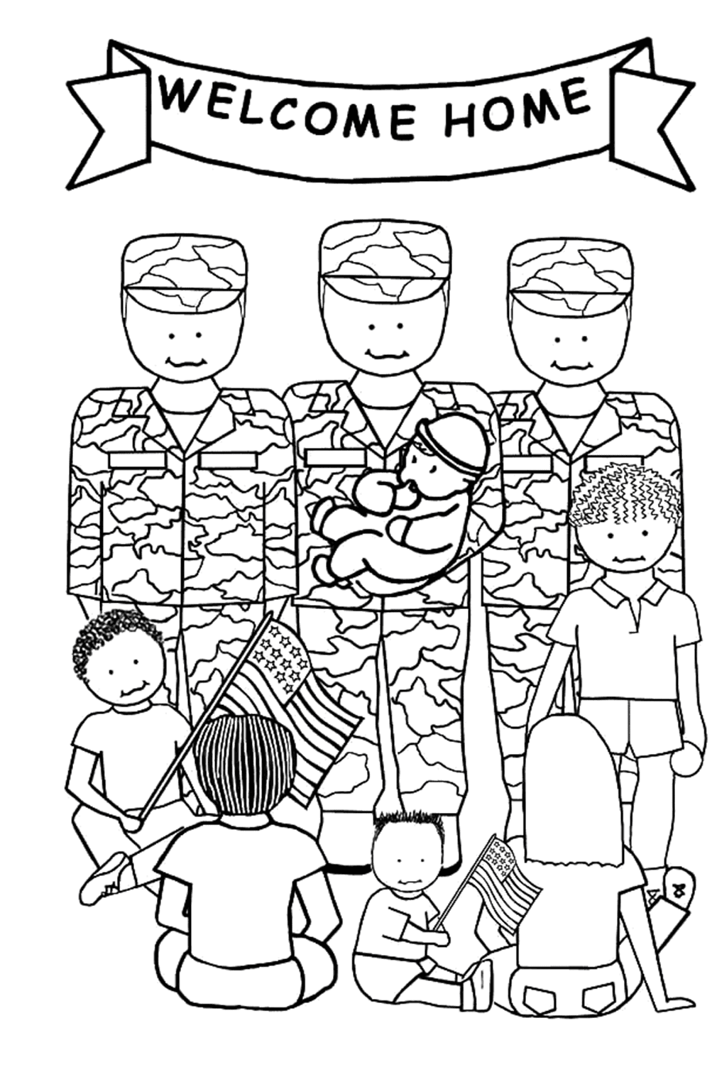 Welcome Home Veterans Coloring Page