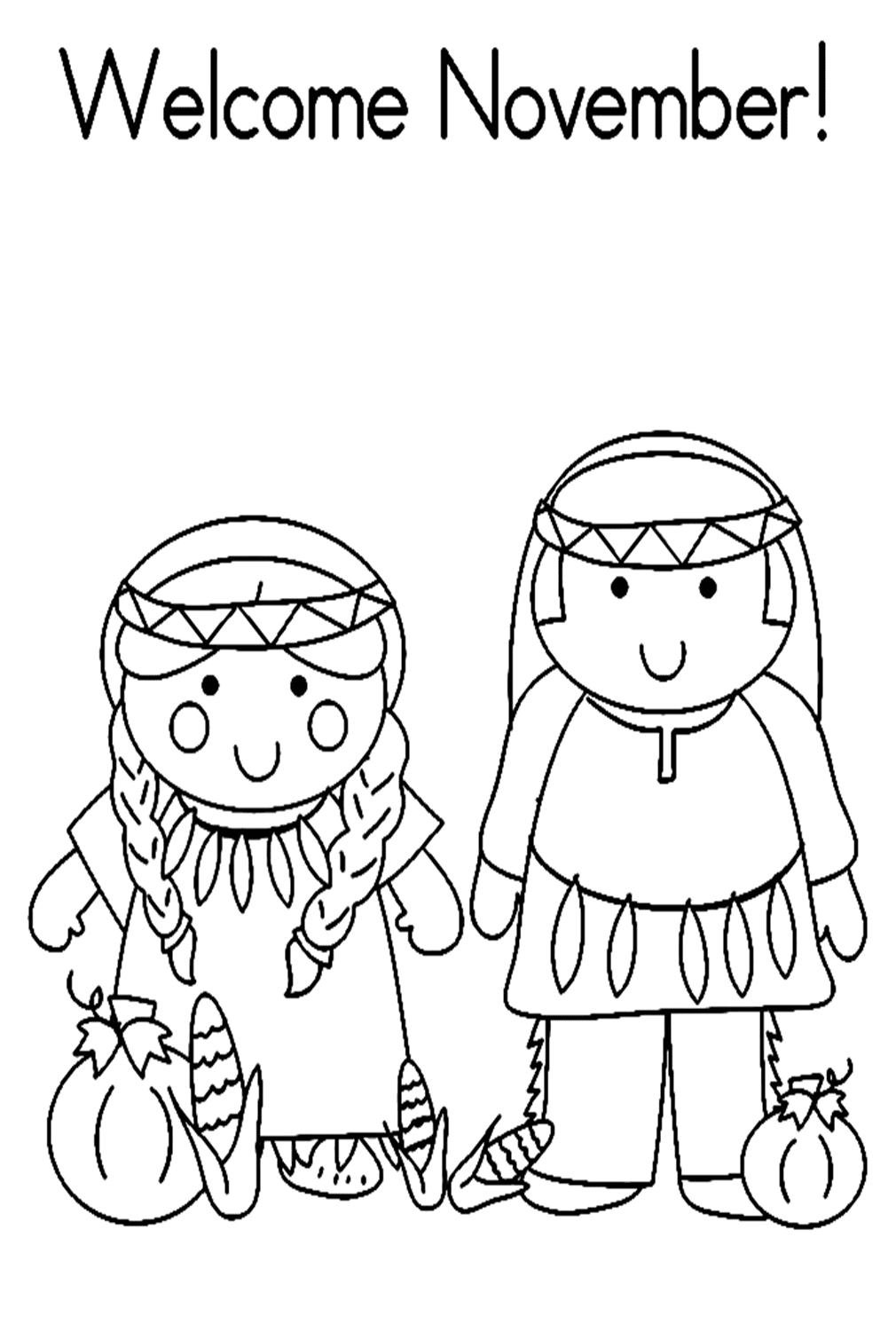 Welcome November Coloring Page
