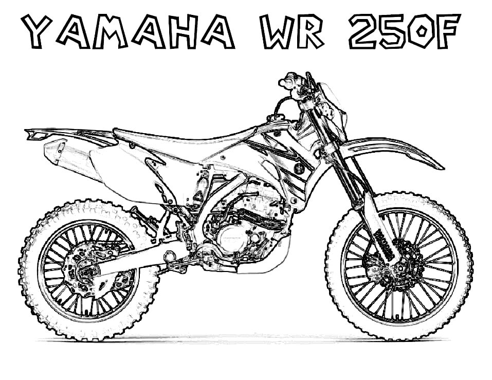 Yamaha WR 250F Dirt Bike Coloring Page