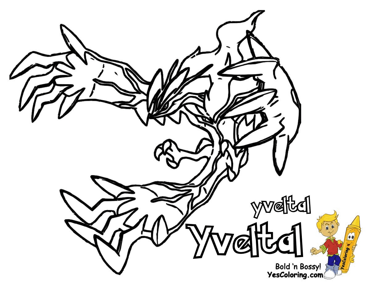 Yveltal Coloring Pages   Legendary Pokemon Coloring Pages ...