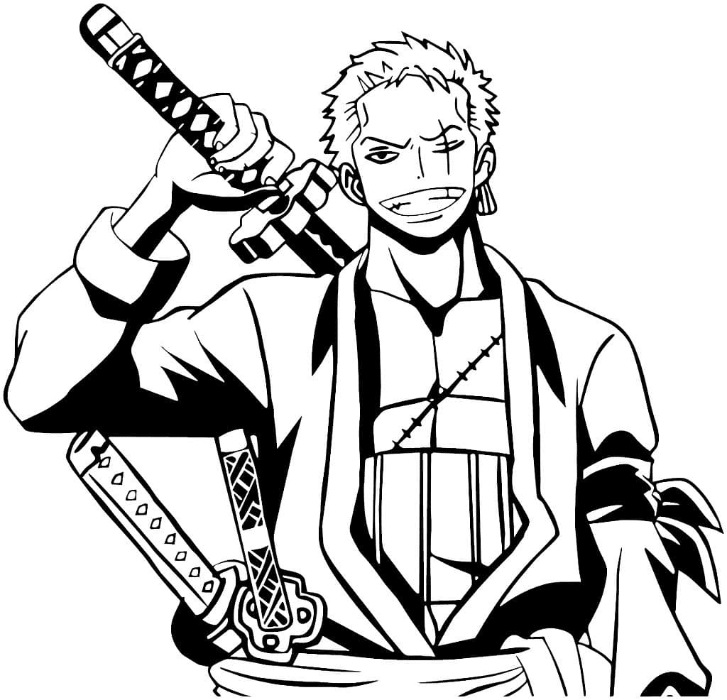 Zoro One Piece Coloring Page Free Printable Coloring Pages