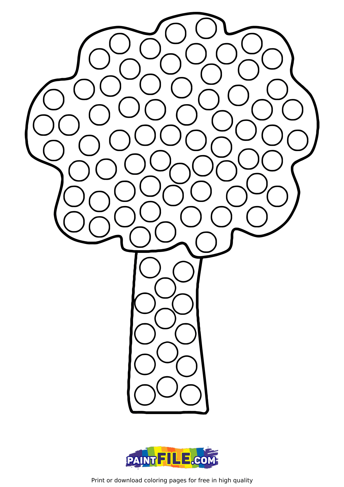 Apple Tree Pop It Coloring Page