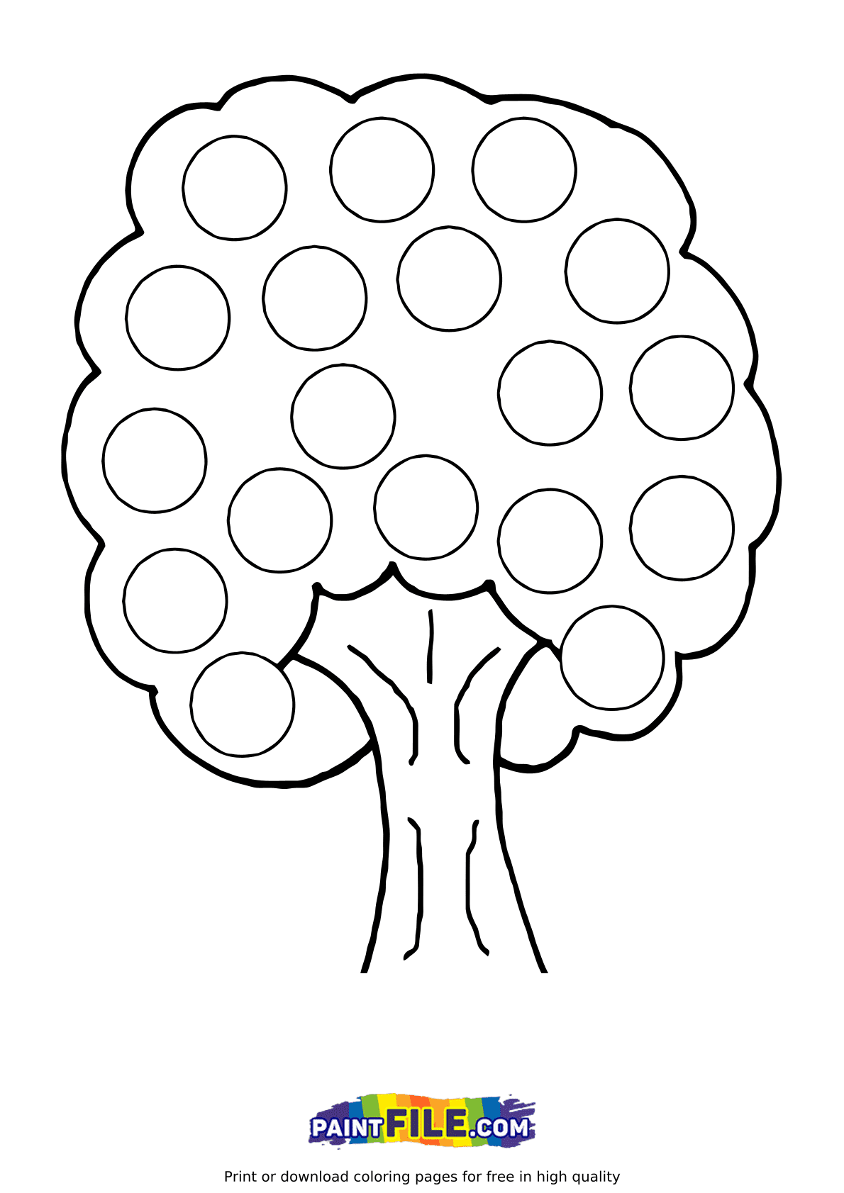 Autumn Tree Pop It Coloring Page